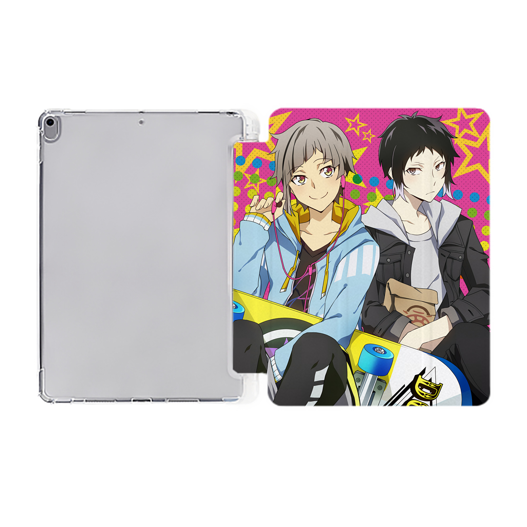 （画像用） 文豪ストレイドッグス Bungo Stray Dogs IPad ケース ペン収納付き 三つ折りスタンド PUレザー×シリコン 対応機種9.5/10.5/10.9インチ